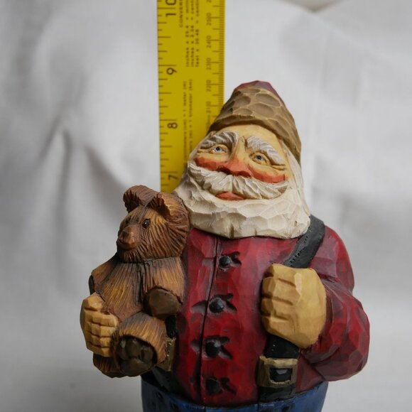 Handcrafted Santa Claus Figurine With Teddy Bear & Gifts by Craig Kirkwood Rare - Picture 9 of 9